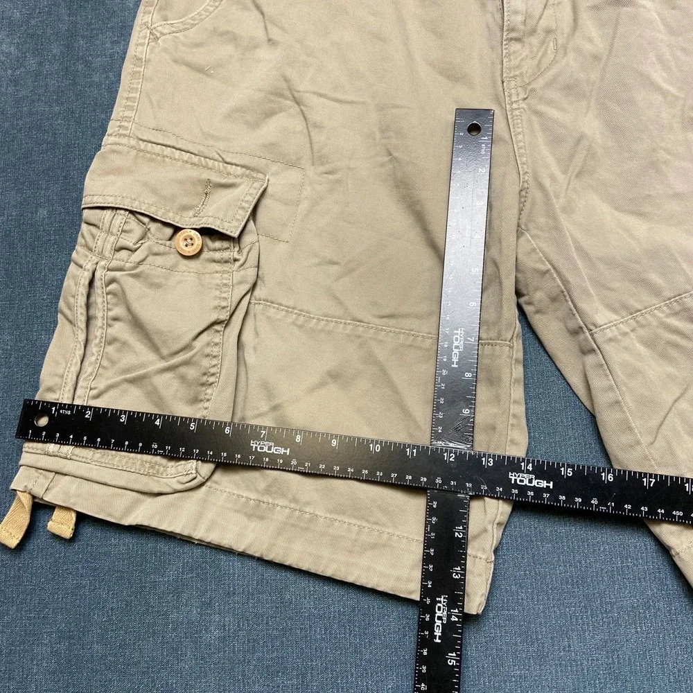 U.S. Polo Assn Cargo Shorts Mens 36 Khaki Cotton Flat Front Slash Pockets Hiking